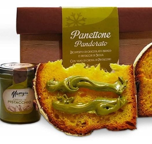 Panettone pandorato pistache avec pot de crème pistache